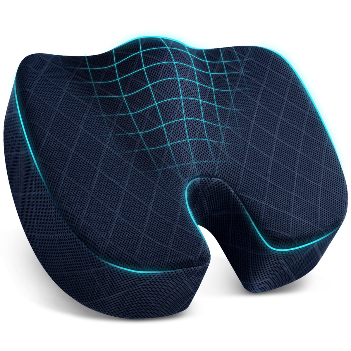 TushGuard Seat Cushion, Memory Foam Office Chair Cushion - Grey, Large