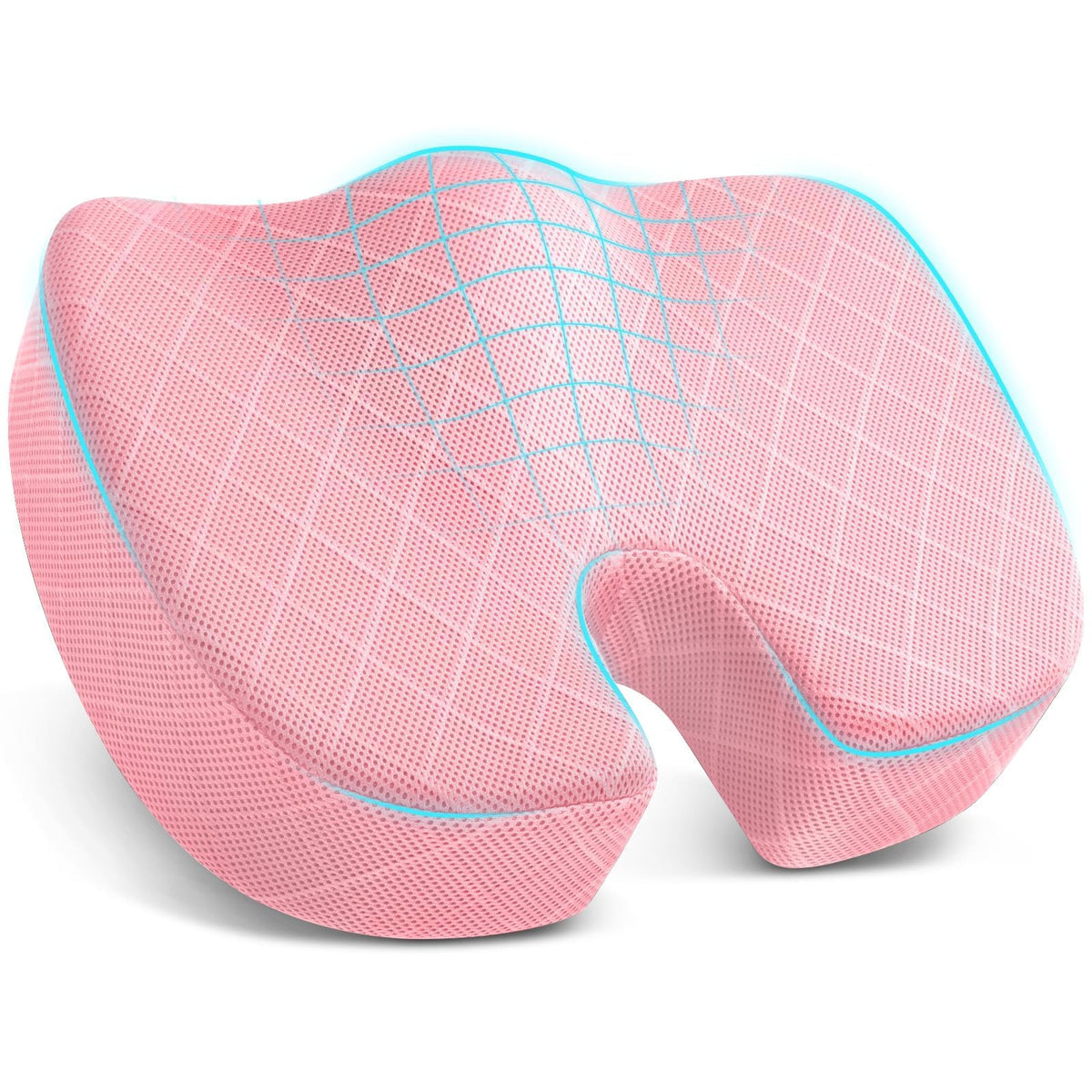 TushGuard Seat Cushion, Memory Foam Office Chair Cushion - Black, Large