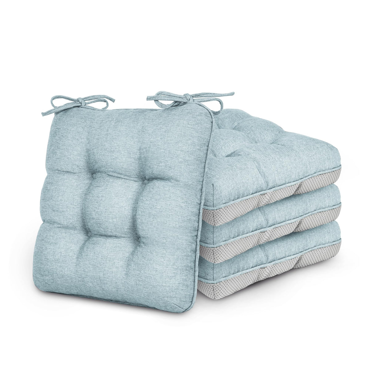 Love's cabin Memory Foam Chair Cushions Set of 4, 15.5 Inch, Blue