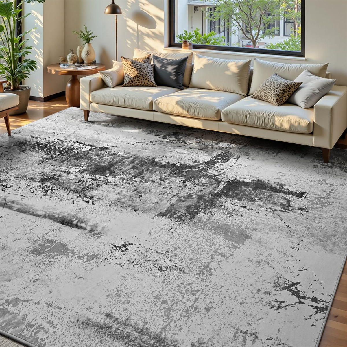 Entrance Rugs Indoor 2x3 Grey Entry Rug Washable Abstract Small Area Rug Non-Slip Low Pile Throw Rugs for Entryway, Kitchen Floor, Front Door Indoor Door Mat, Bathroom, Bedroom Bedside