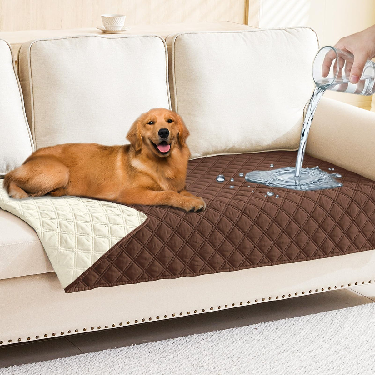 Smiry Waterproof Reversible Pet Couch Covers for Dogs