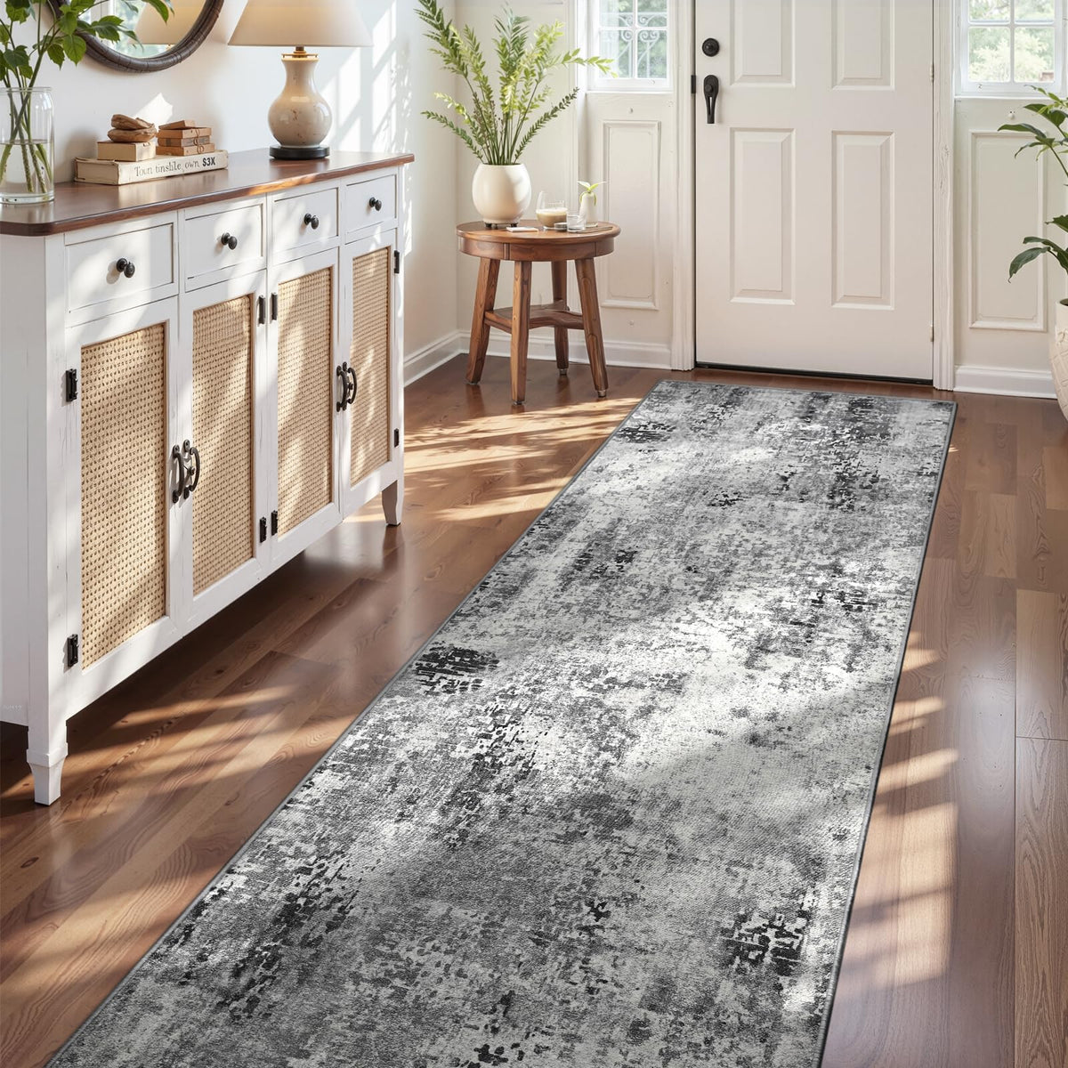 Entrance Rugs Indoor 2x3 Grey Entry Rug Washable Abstract Small Area Rug Non-Slip Low Pile Throw Rugs for Entryway, Kitchen Floor, Front Door Indoor Door Mat, Bathroom, Bedroom Bedside