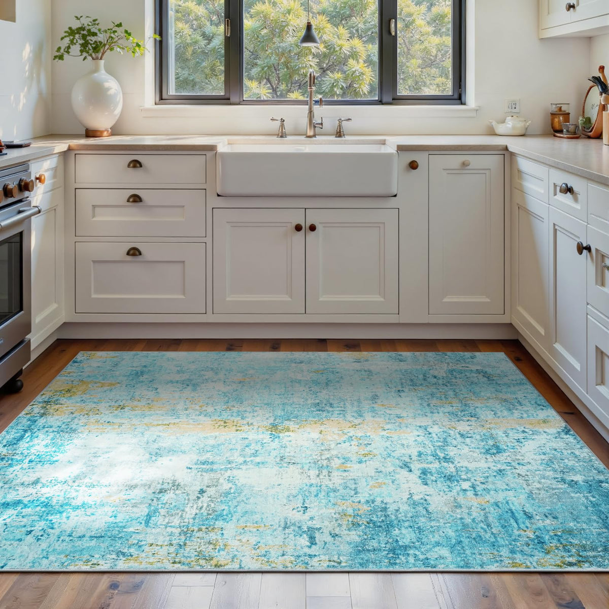 Entrance Rugs Indoor 2x3 Grey Entry Rug Washable Abstract Small Area Rug Non-Slip Low Pile Throw Rugs for Entryway, Kitchen Floor, Front Door Indoor Door Mat, Bathroom, Bedroom Bedside