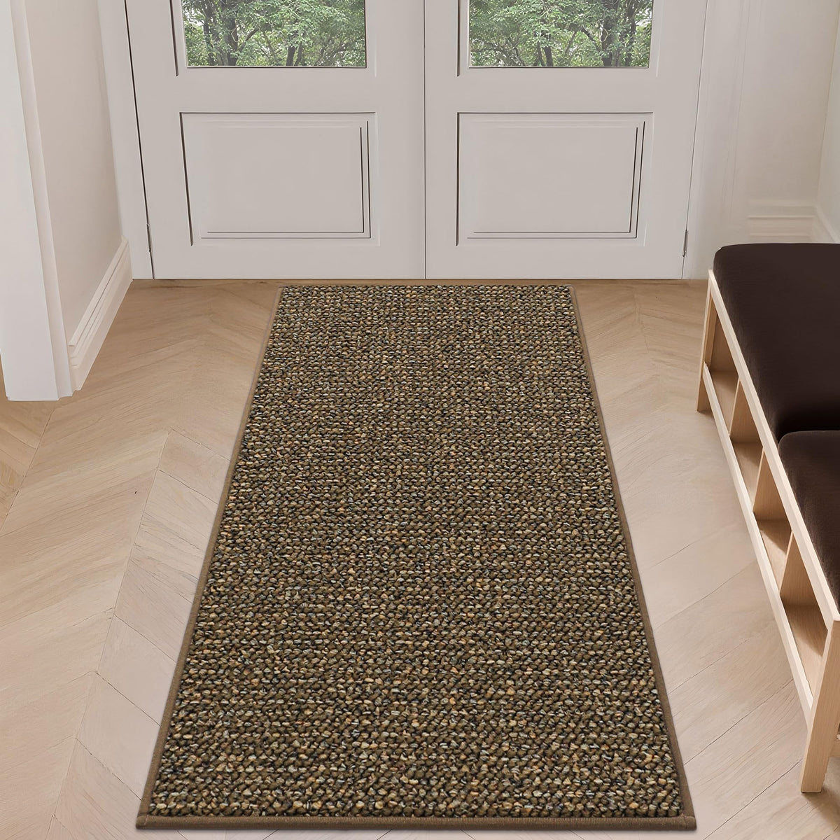 BEQHAUSE Dirt Trapper Door Mat 20"x32", Non-Slip Washable Doormat, Charcoal