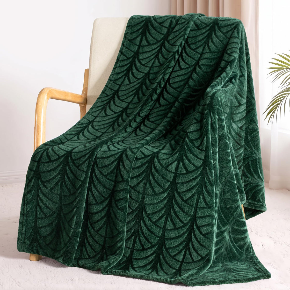 Whale Flotilla Soft Flannel Fleece Throw Blanket for Couch, Olive Green