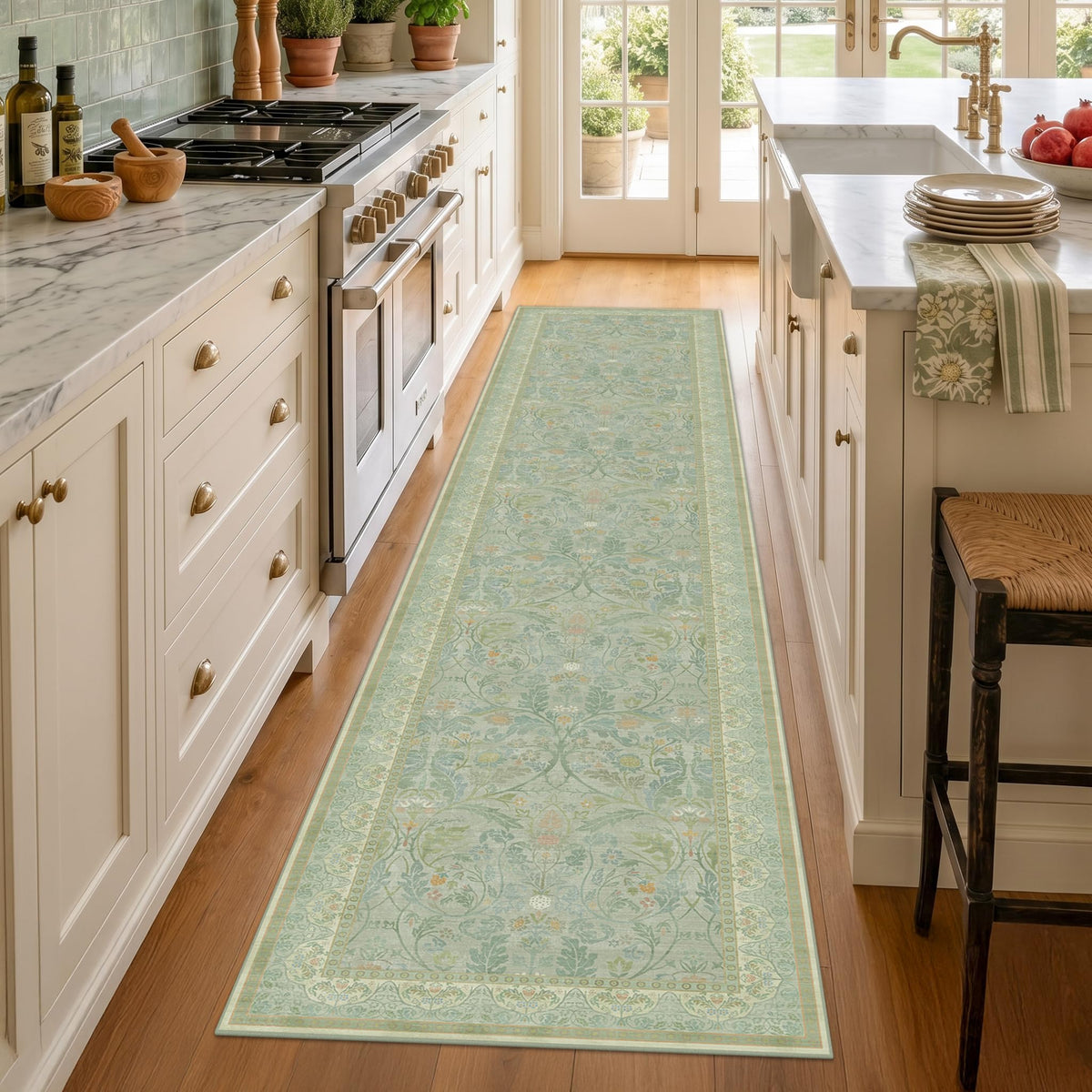Dark Brown 2x3 Washable Entry Rug, Throw Small Rugs for Entryway Kitchen Bathroom Indoor Door Mat, Farmhouse Floral & Botanical Door Mats, Low Pile Soft Stain Resistant Carpet