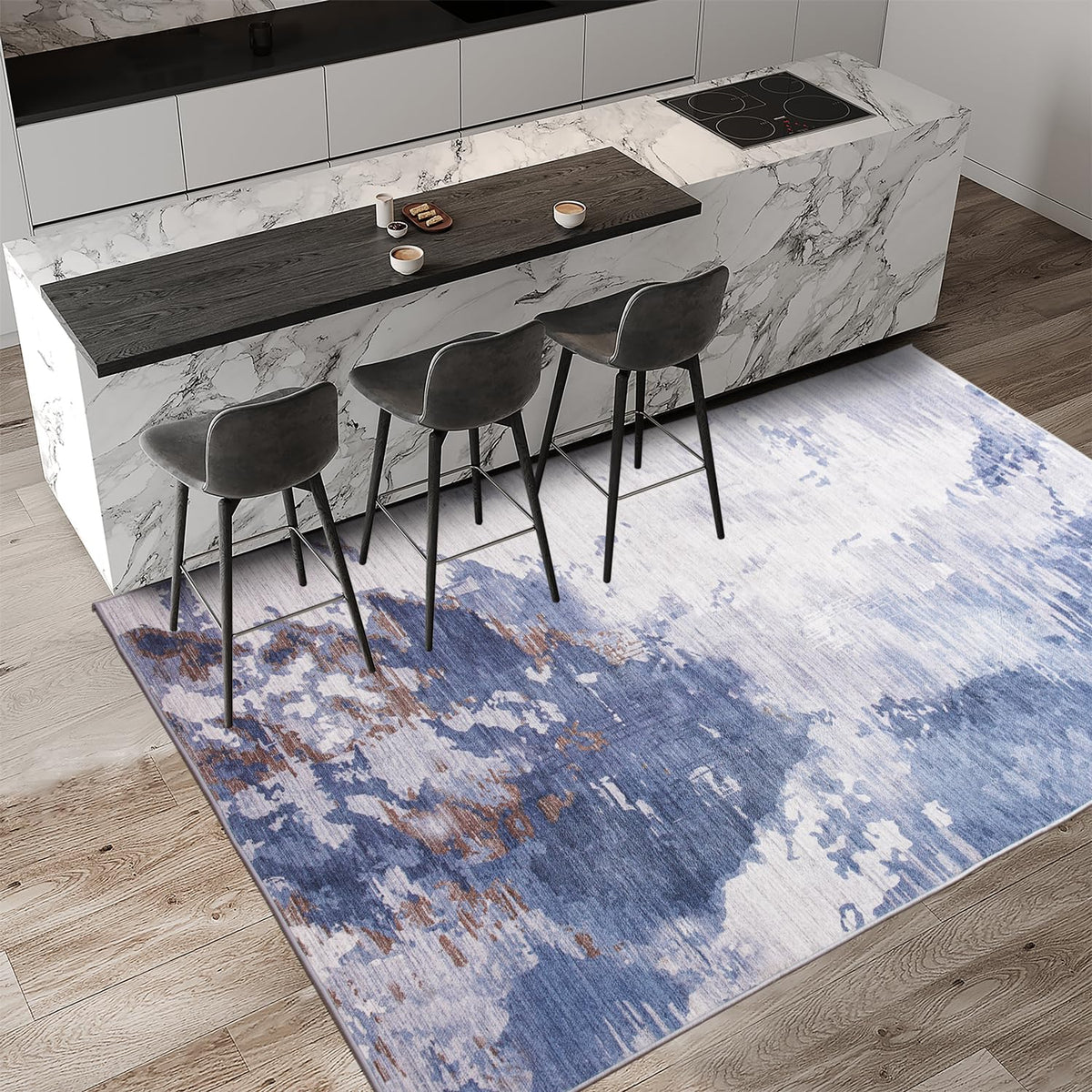 Entrance Rugs Indoor 2x3 Grey Entry Rug Washable Abstract Small Area Rug Non-Slip Low Pile Throw Rugs for Entryway, Kitchen Floor, Front Door Indoor Door Mat, Bathroom, Bedroom Bedside