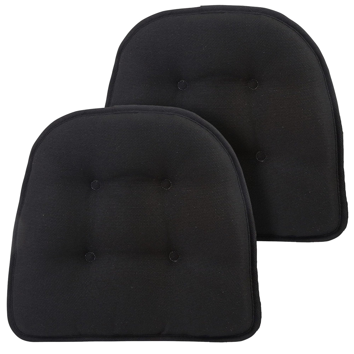 Klear Vu Omega Non-Slip Chair Cushions, Assembled in USA, U-Shaped Skid-Proof Seat Pads for Dining Room, Kitchen, Office, 15"x16" 4 Pack Slub Natural 4 Count