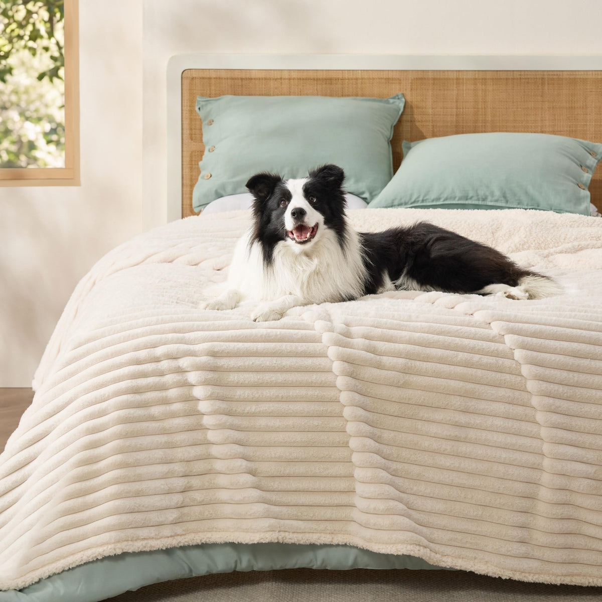 Bedsure ComfyFleece® Waterproof Dog Blankets for Large Dogs,50x60