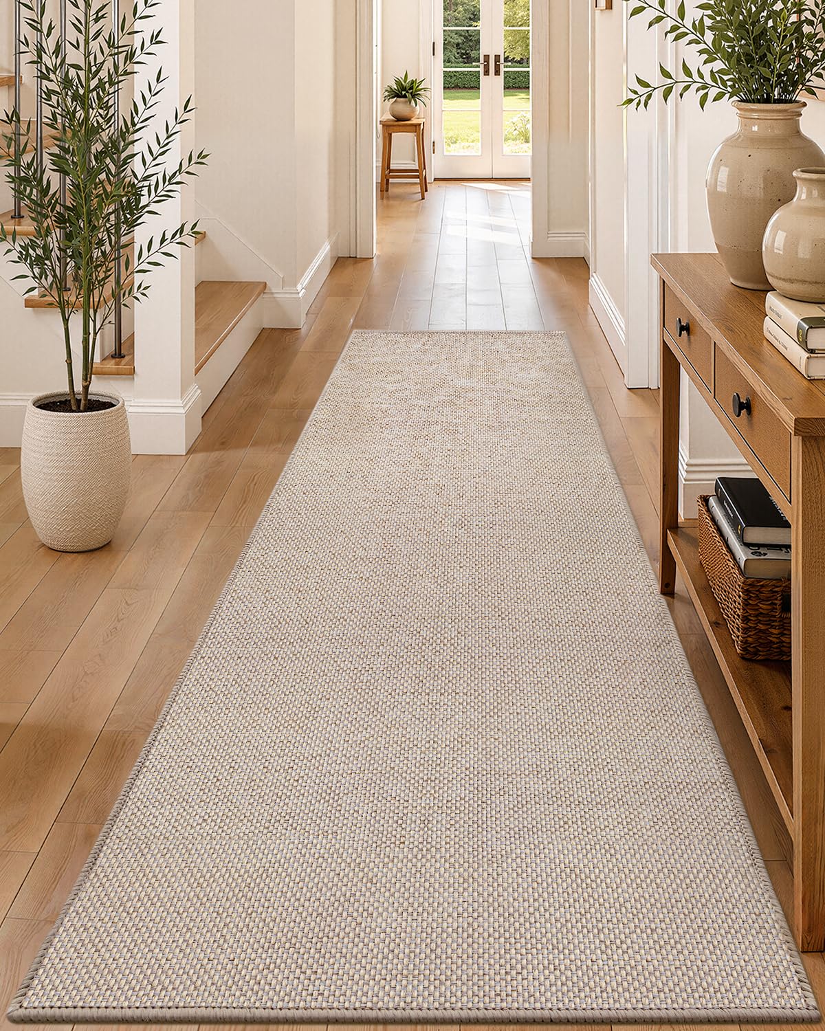 Color&Geometry Ultra-Thin Indoor Door Mat Entrance, 17"x30" Heather Khaki