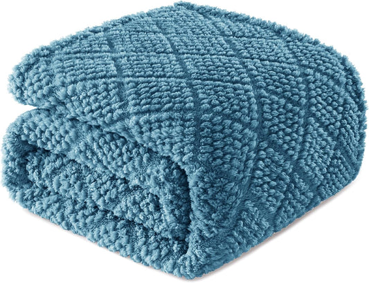 Whale Flotilla Soft Fleece Throw Blanket for Couch, Slate Blue