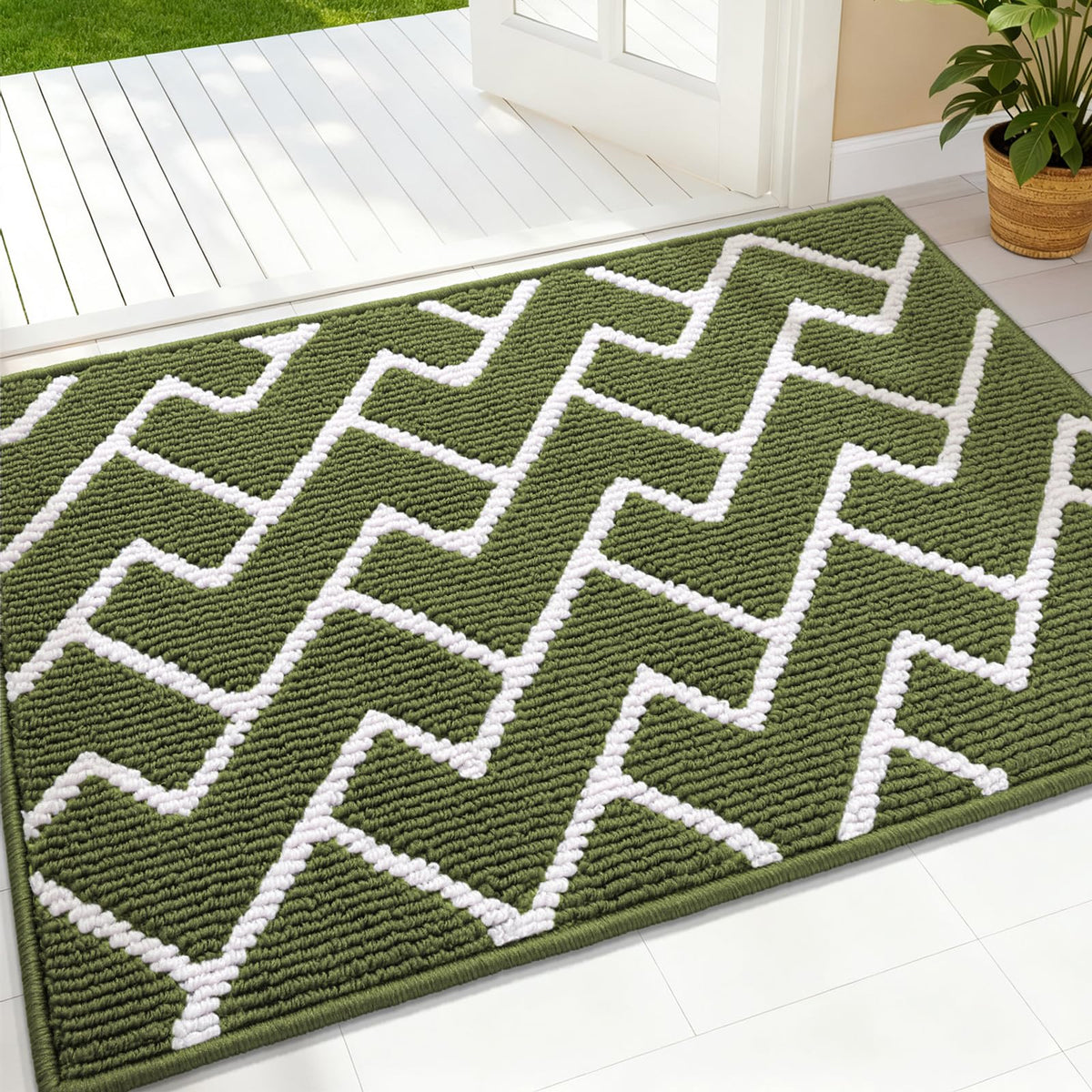 OLANLY Indoor Door Mat 32x20, Low-Profile Dirt Resistant Doormat, Grey