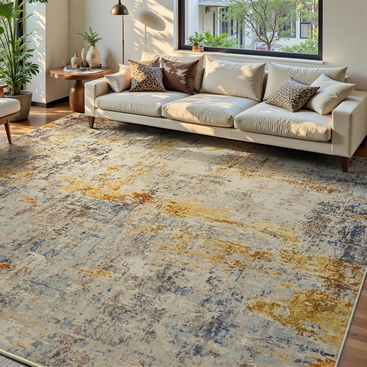 Entrance Rugs Indoor 2x3 Grey Entry Rug Washable Abstract Small Area Rug Non-Slip Low Pile Throw Rugs for Entryway, Kitchen Floor, Front Door Indoor Door Mat, Bathroom, Bedroom Bedside