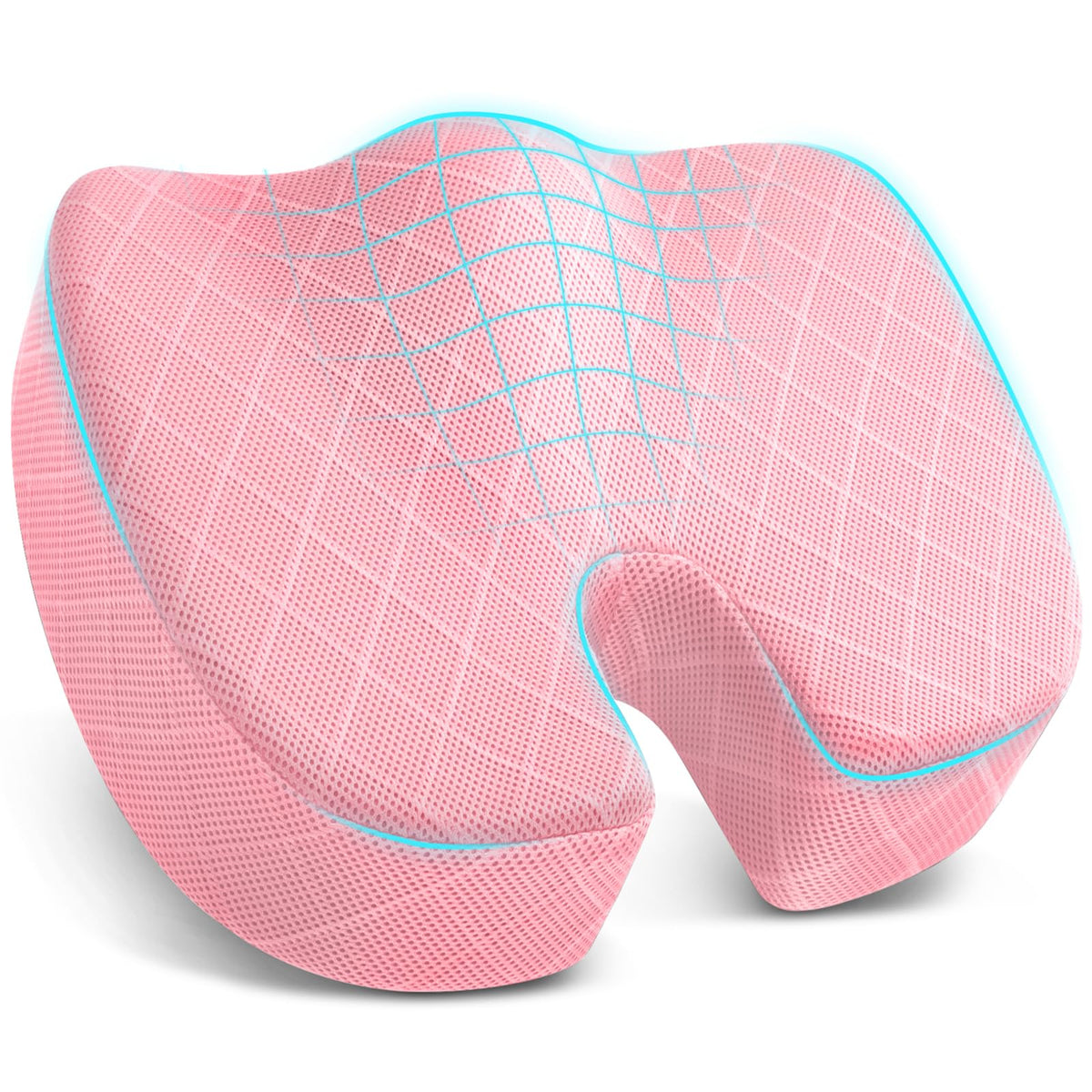 TushGuard Seat Cushion, Memory Foam Office Chair Cushion - Black, Large