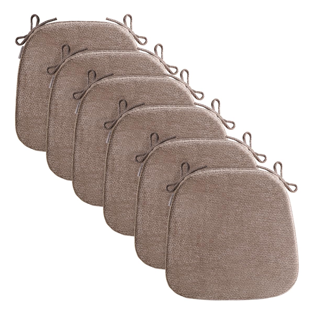 Chair Cushions for Dining Chairs, Washable Chair Pads, Beige, 4 Pack