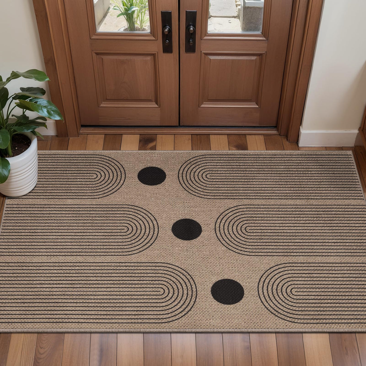 Tangsoo Easy Jute 2x3 Small Outdoor Rug,Washable Non-Slip Entryway Door Mat
