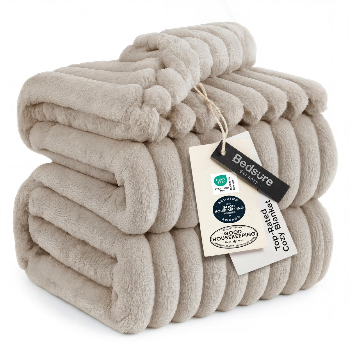 Bedsure GentleSoft White Throw Blanket for Couch - Halloween Decorations for Fall Home Living Room Decor, Cozy Fleece Blanket, Christmas Birthday Gifts for Women Mom Her Girls, Off White, 50x60 in