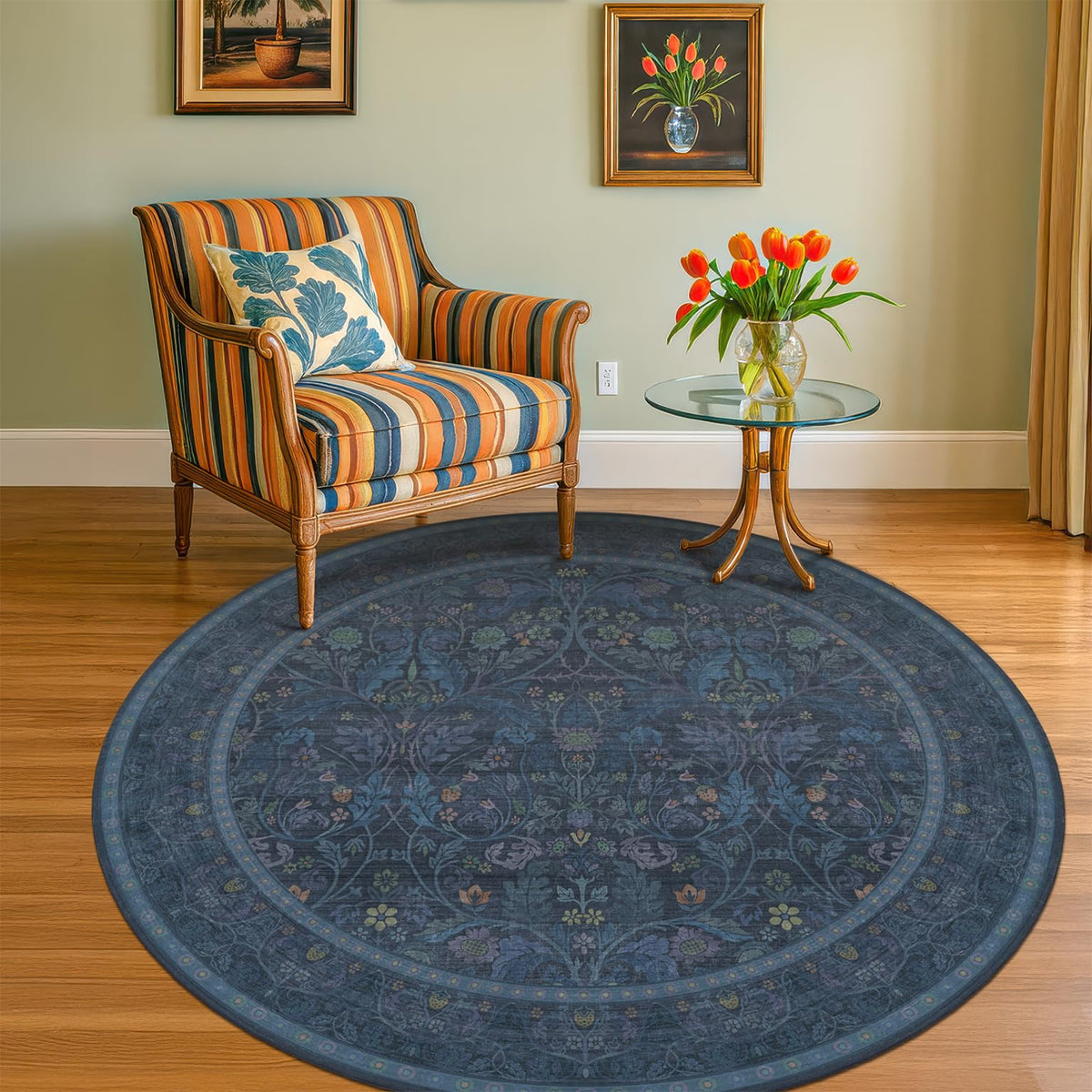 Dark Brown 2x3 Washable Entry Rug, Throw Small Rugs for Entryway Kitchen Bathroom Indoor Door Mat, Farmhouse Floral & Botanical Door Mats, Low Pile Soft Stain Resistant Carpet