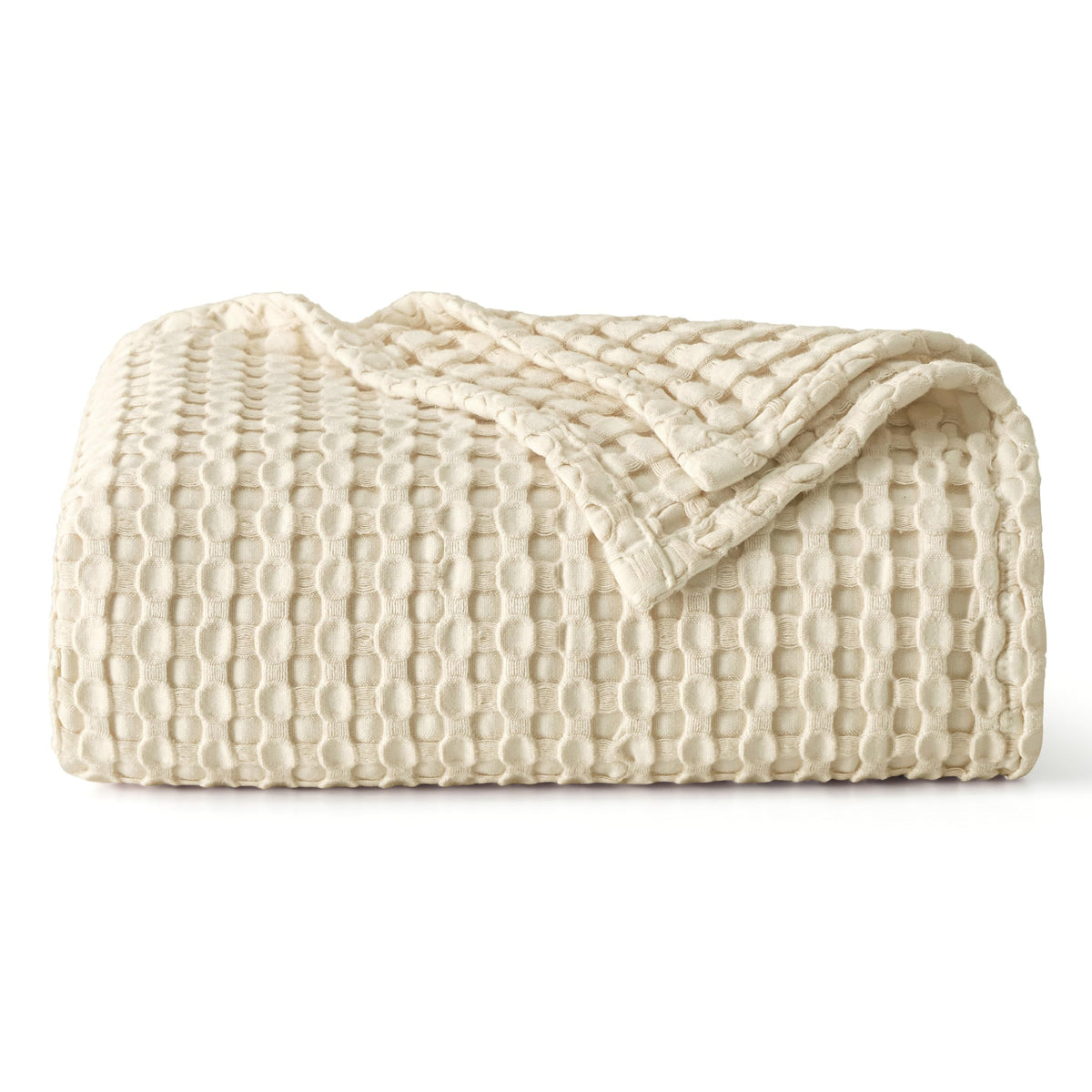 Bedsure Cooling Waffle Blanket for Hot Sleepers, Natural, King, 104" X 90"