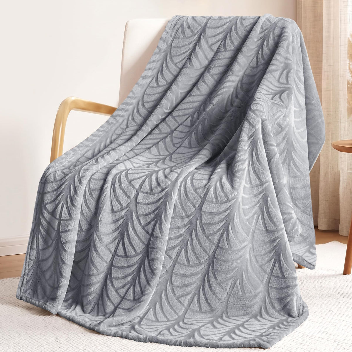 Whale Flotilla Soft Flannel Fleece Throw Blanket for Couch, Olive Green