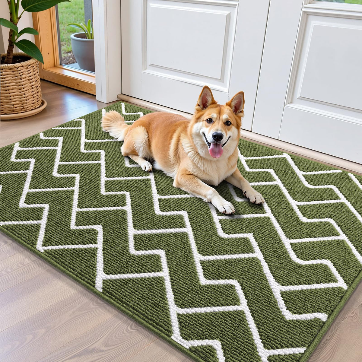 OLANLY Indoor Door Mat 32x20, Low-Profile Dirt Resistant Doormat, Grey
