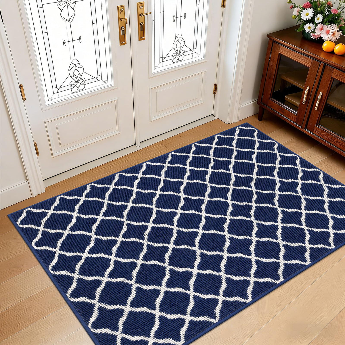 SHACOS Door Mats 20"x32" Indoor Washable Kitchen Entryway Rug Non Slip Absorbent Floor Mat for Home Entrance Garage, Light Gray