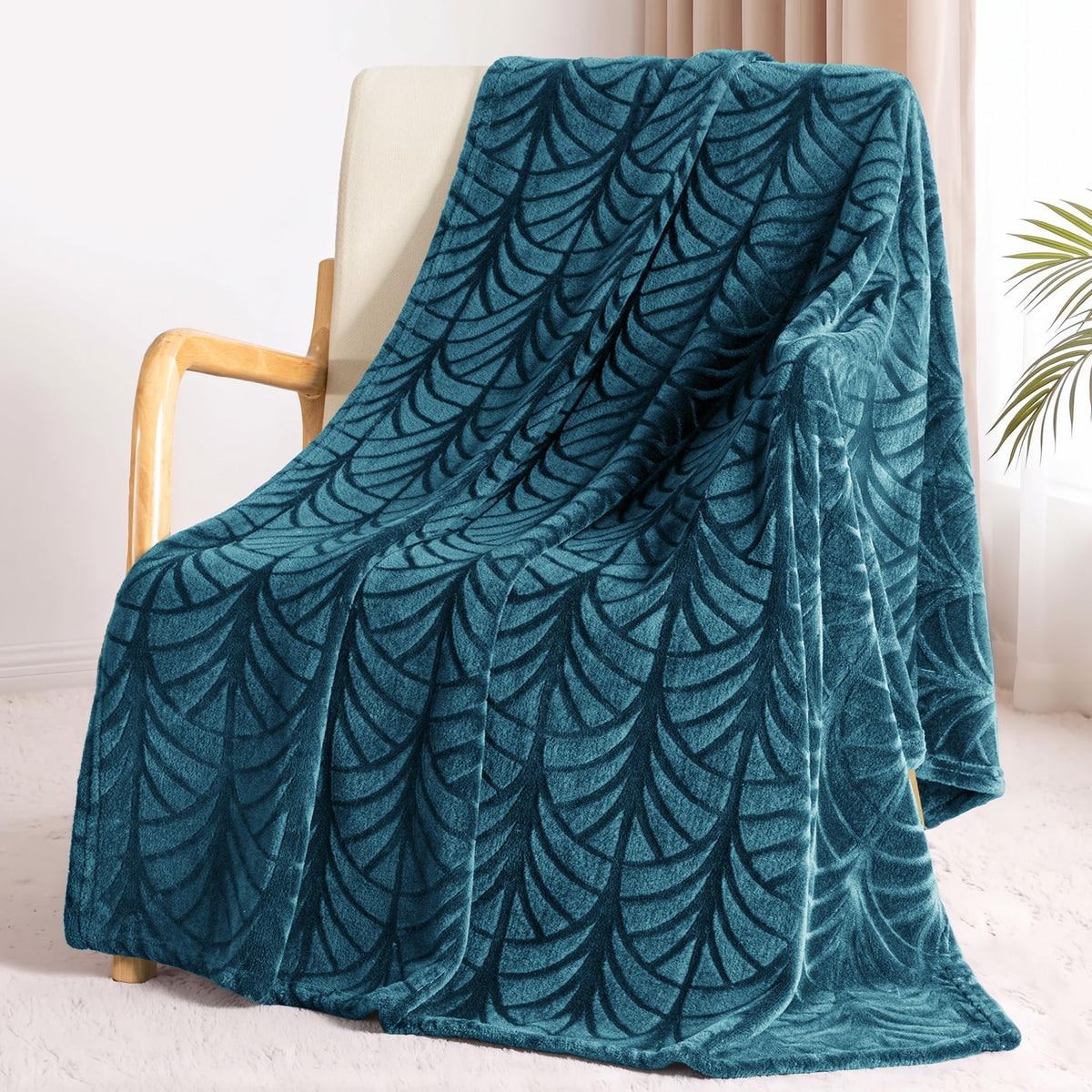 Whale Flotilla Soft Flannel Fleece Throw Blanket for Couch, Olive Green