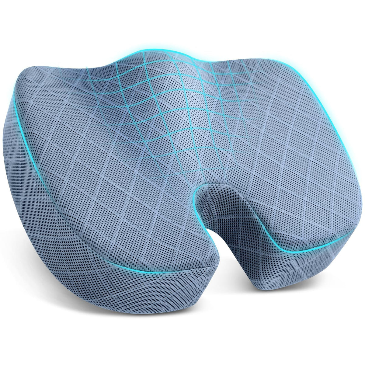 TushGuard Seat Cushion, Memory Foam Office Chair Cushion - Black, Large