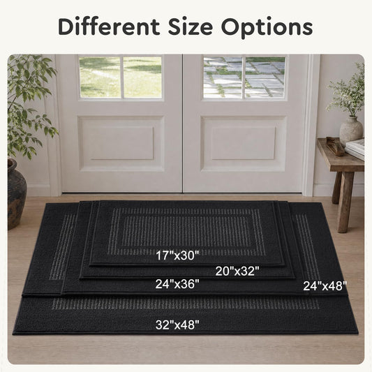 Door Mat-Polypropylene Doormat Indoor Entrance Welcome Mat,Black, 20"x32"