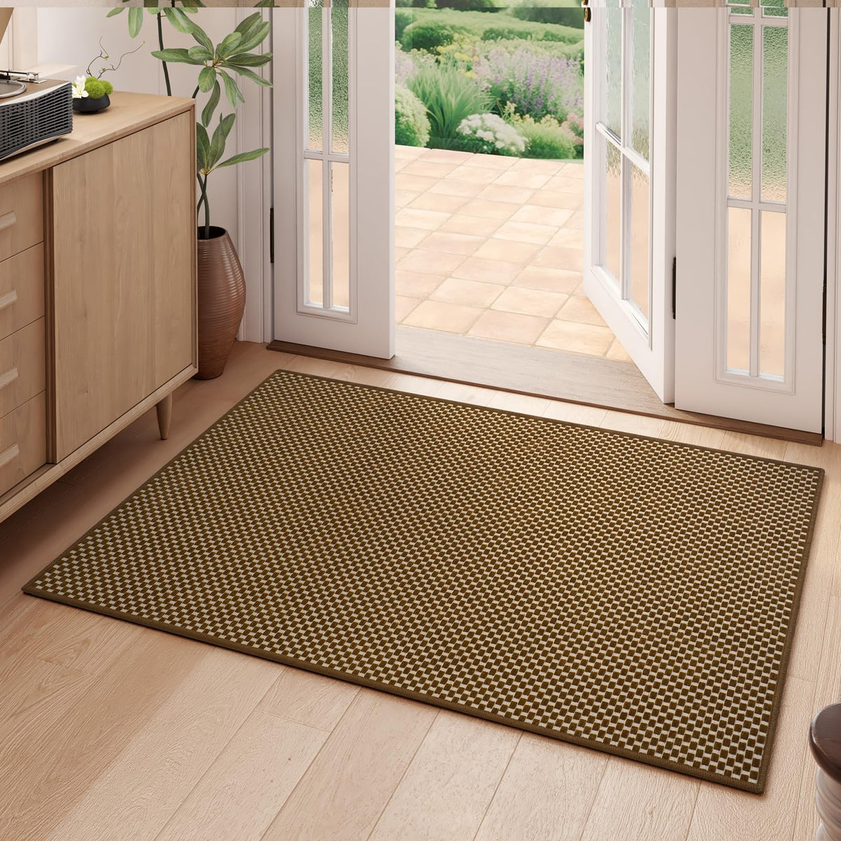 YDKGL Indoor Front Door Mat Entryway Rug Non Slip Washable Brown 2x3 ft