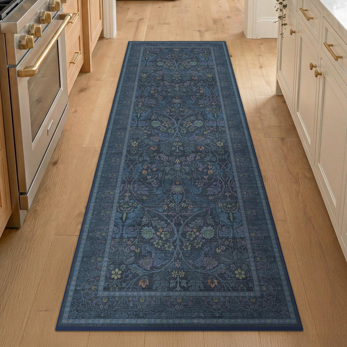 Dark Brown 2x3 Washable Entry Rug, Throw Small Rugs for Entryway Kitchen Bathroom Indoor Door Mat, Farmhouse Floral & Botanical Door Mats, Low Pile Soft Stain Resistant Carpet