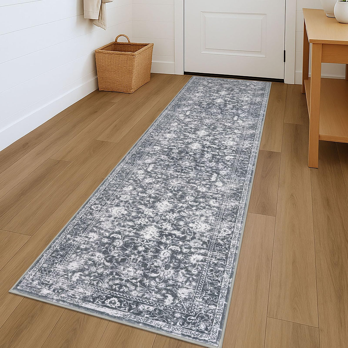 KILOCOCO 2x3 Washable Rug Small Entryway Rugs Indoor Door Mat, Blue/Navy
