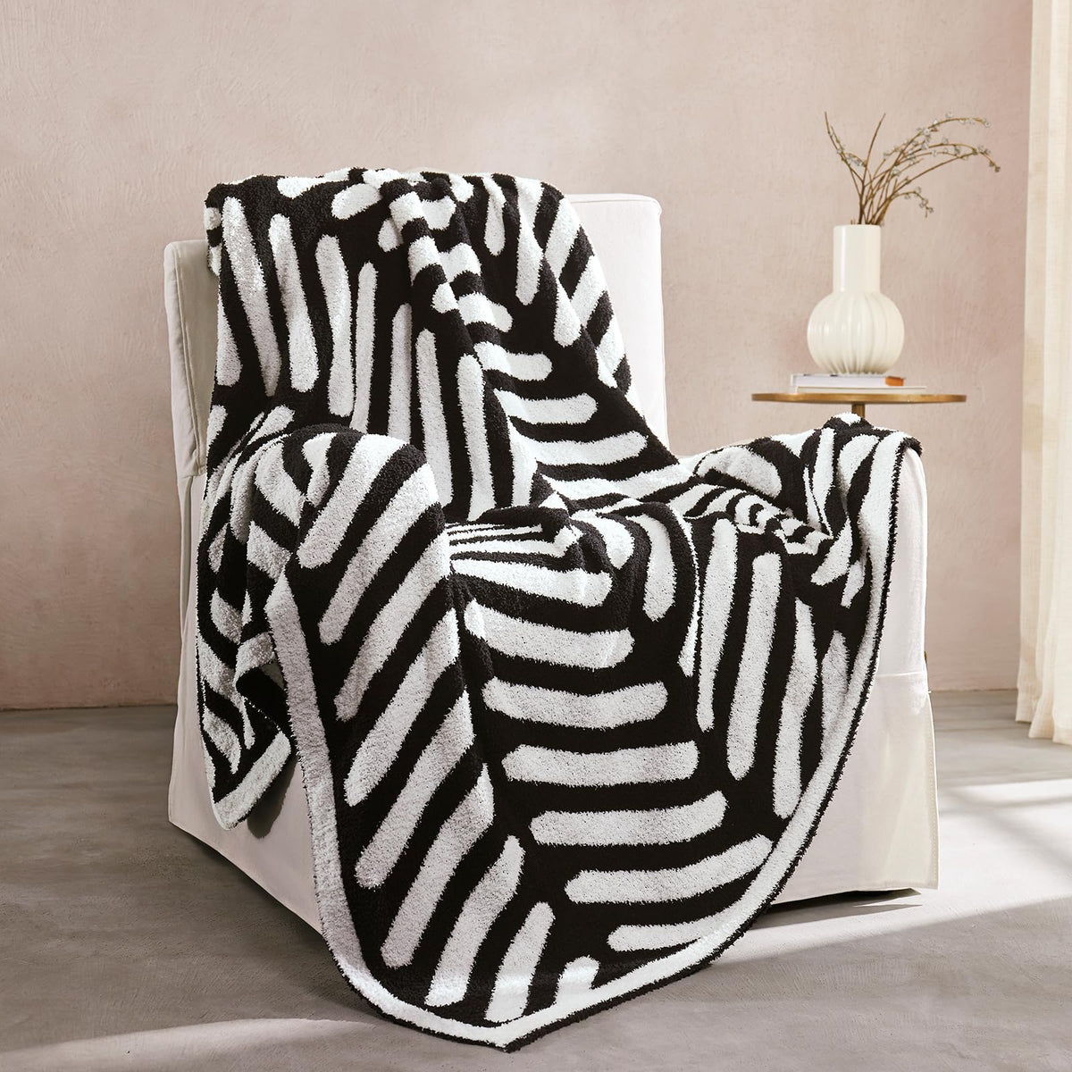 Checkered Throw Blanket for Couch, Soft Cozy Warm Knitted Blankets