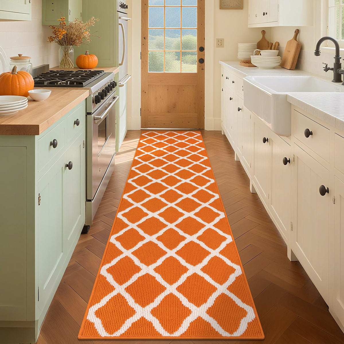 SHACOS Door Mats 20"x32" Indoor Washable Kitchen Entryway Rug Non Slip Absorbent Floor Mat for Home Entrance Garage, Light Gray
