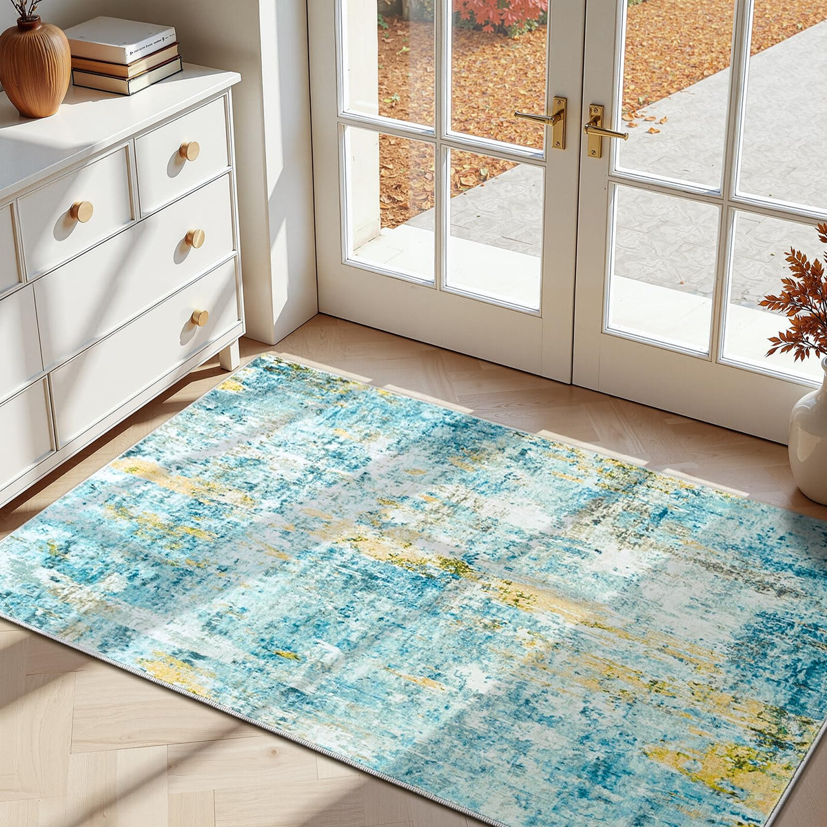 Entrance Rugs Indoor 2x3 Grey Entry Rug Washable Abstract Small Area Rug Non-Slip Low Pile Throw Rugs for Entryway, Kitchen Floor, Front Door Indoor Door Mat, Bathroom, Bedroom Bedside