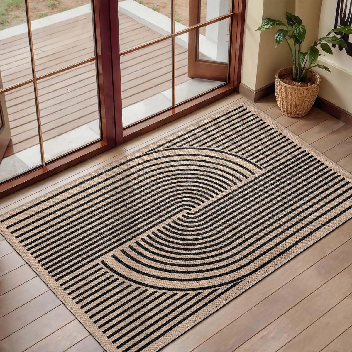 Tangsoo Easy Jute 2x3 Small Outdoor Rug,Washable Non-Slip Entryway Door Mat