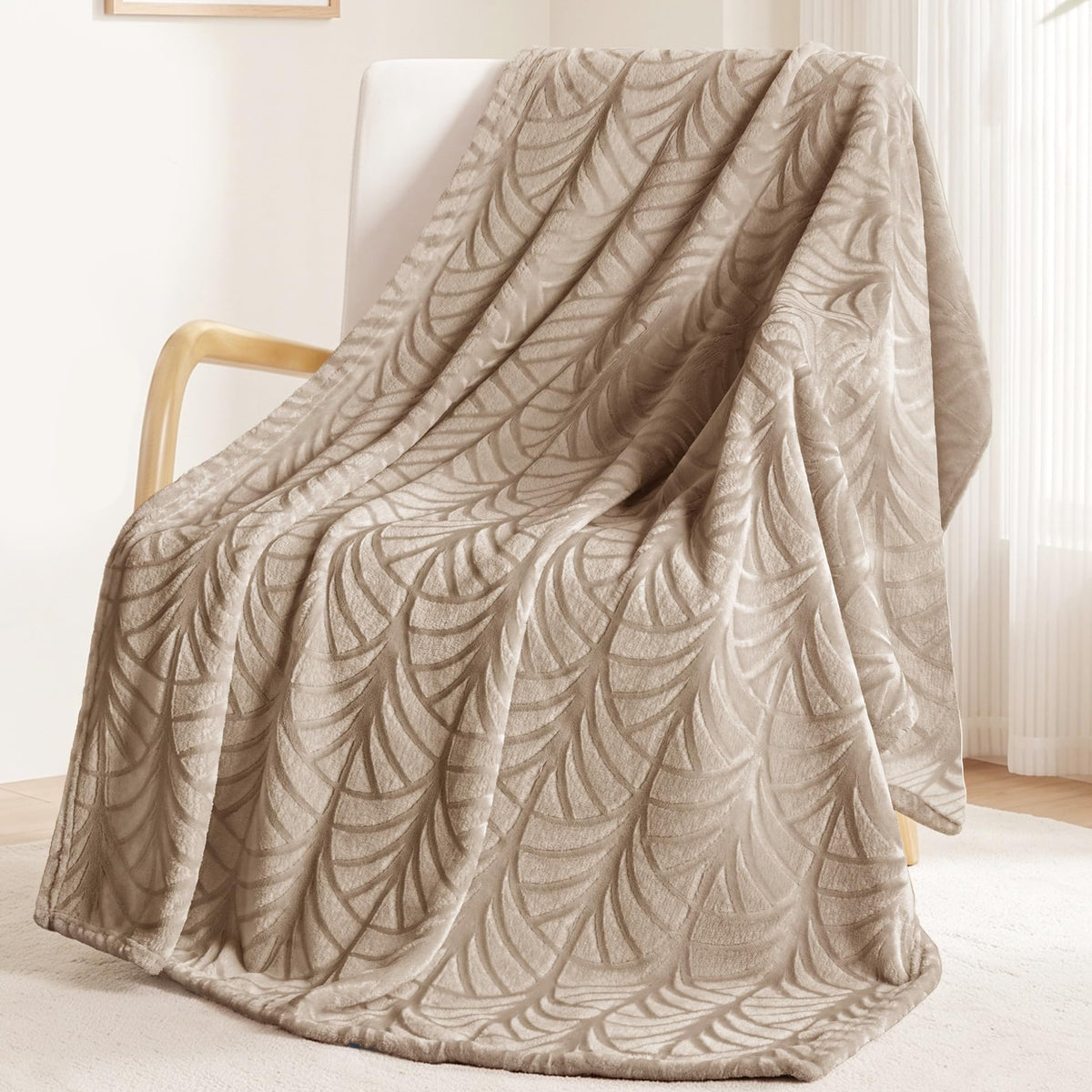 Whale Flotilla Soft Flannel Fleece Throw Blanket for Couch, Olive Green