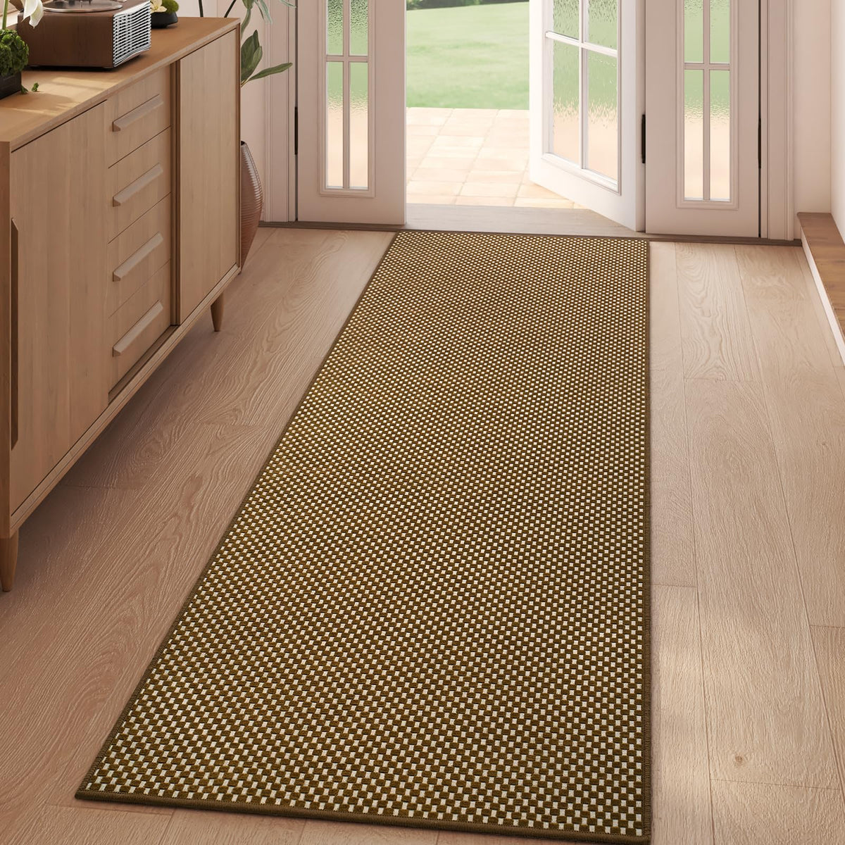 YDKGL Indoor Front Door Mat Entryway Rug Non Slip Washable Brown 2x3 ft