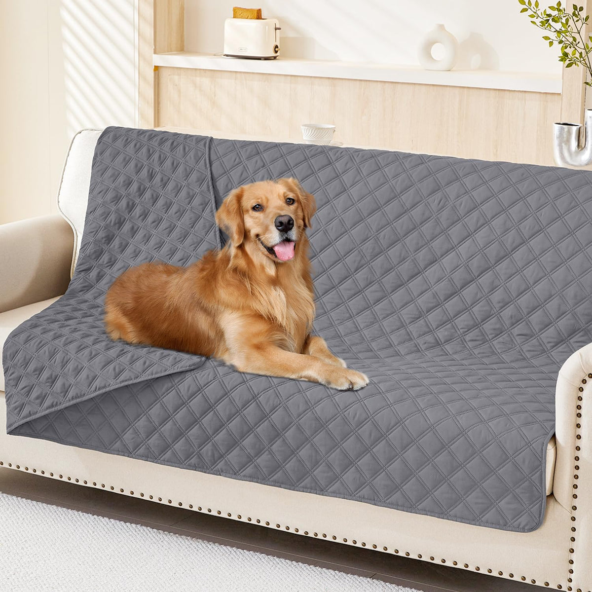 Smiry Waterproof Reversible Pet Couch Covers for Dogs
