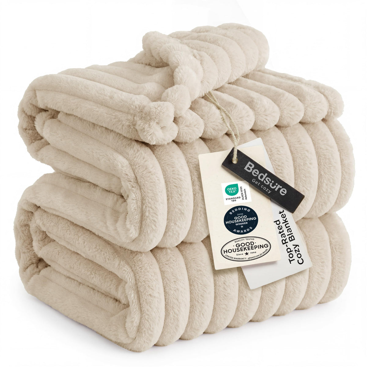 Bedsure GentleSoft White Throw Blanket for Couch - Halloween Decorations for Fall Home Living Room Decor, Cozy Fleece Blanket, Christmas Birthday Gifts for Women Mom Her Girls, Off White, 50x60 in