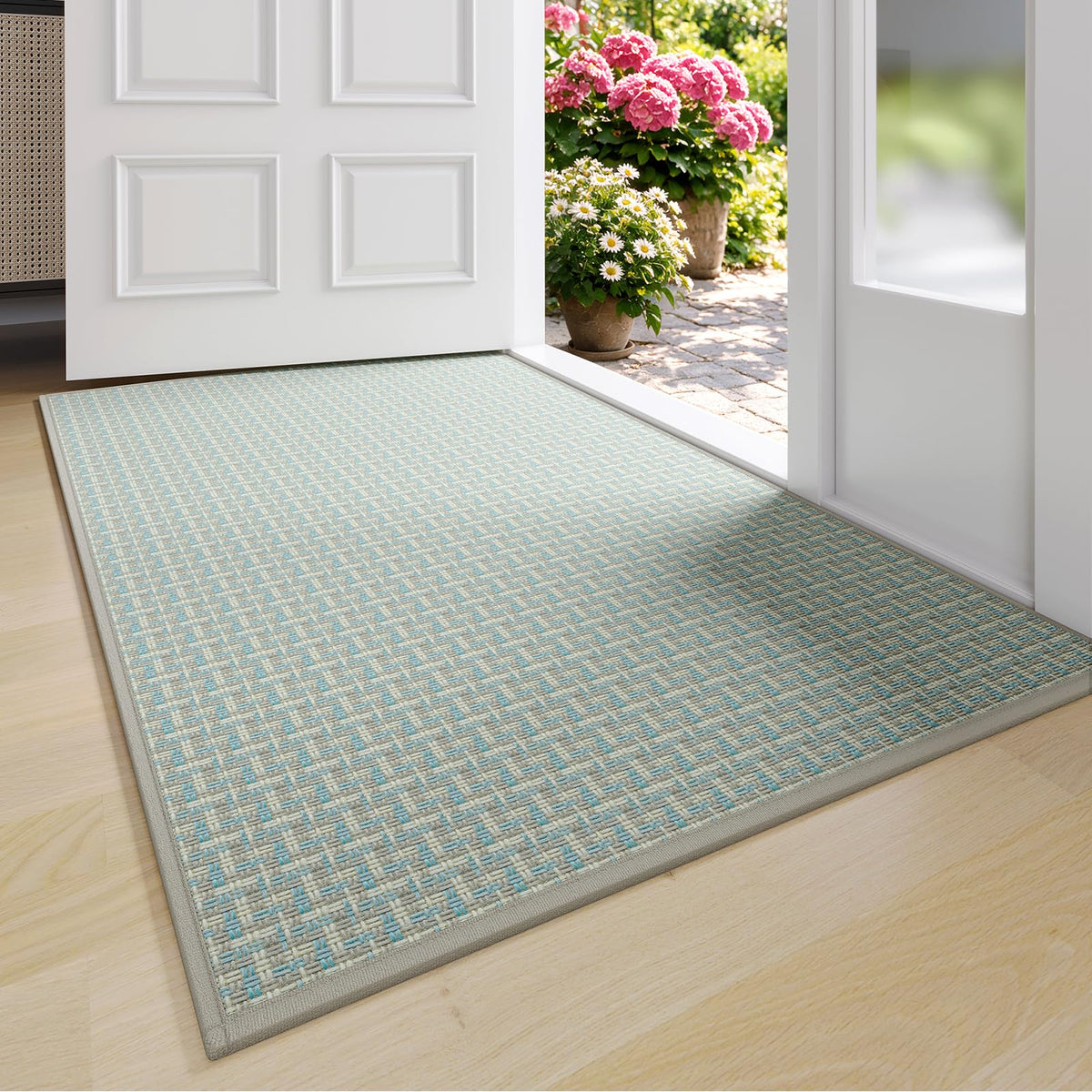 YDKGL Front Door Mat Indoor Entrance Non Slip Entry Doormat Gray 17"x30"