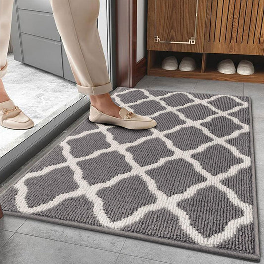 SHACOS Door Mats 20"x32" Indoor Washable Kitchen Entryway Rug Non Slip Absorbent Floor Mat for Home Entrance Garage, Light Gray
