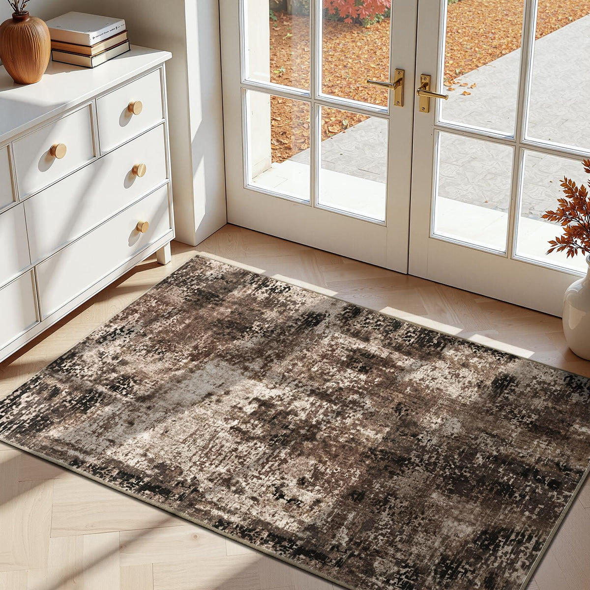 Entrance Rugs Indoor 2x3 Grey Entry Rug Washable Abstract Small Area Rug Non-Slip Low Pile Throw Rugs for Entryway, Kitchen Floor, Front Door Indoor Door Mat, Bathroom, Bedroom Bedside