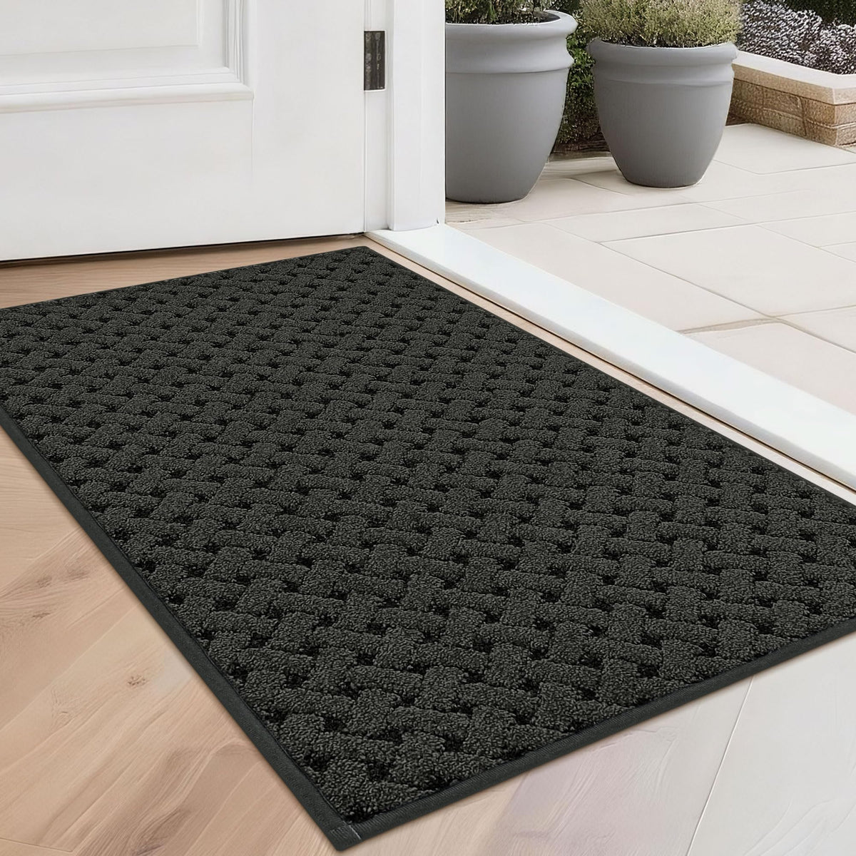 BEQHAUSE Dirt Trapper Door Mat Non-Slip Entryway Rugs, 24" x 36", Beige