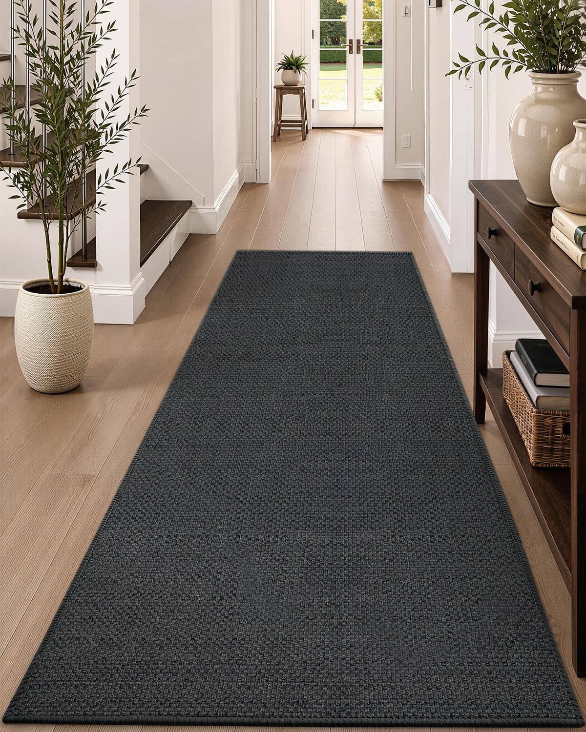 Color&Geometry Ultra-Thin Indoor Door Mat Entrance, 17"x30" Heather Khaki