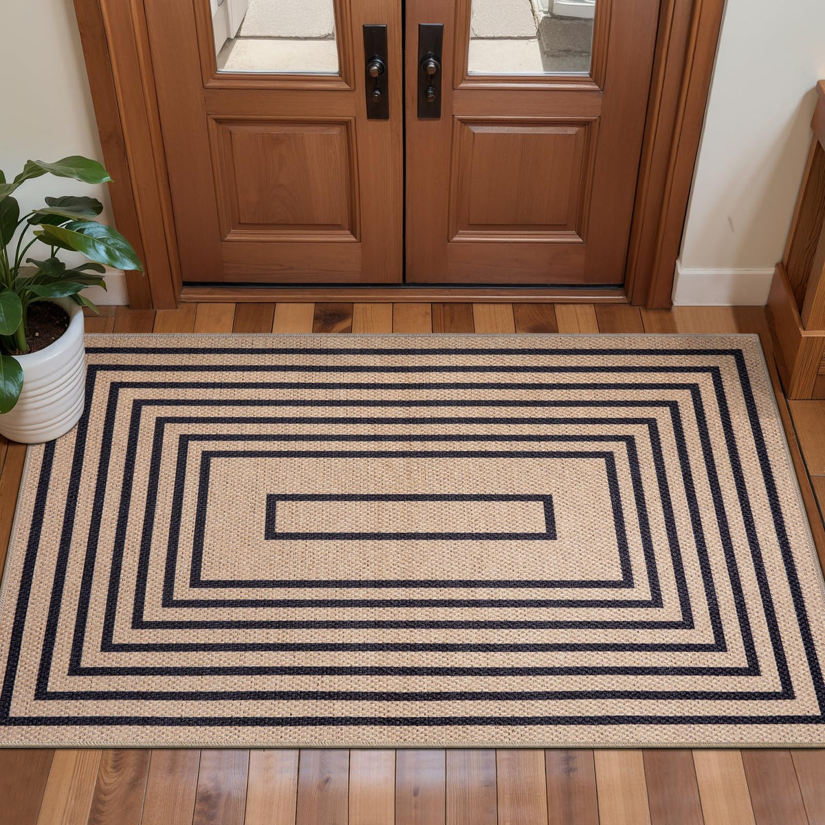 Tangsoo Easy Jute 2x3 Small Outdoor Rug,Washable Non-Slip Entryway Door Mat