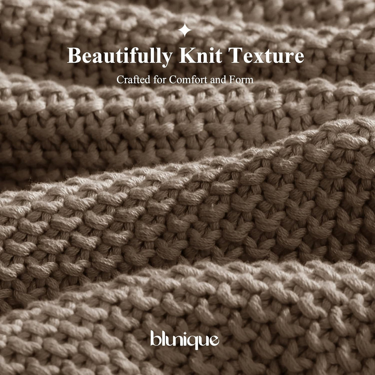 100% Cotton Cable Knit Throw Blanket, Lightweight Soft Knit Blanket for Sofa Couch Bed, Breathable All-Season Throw, Cozy Decorative Blanket, 50 x 60 Inch,Taupe