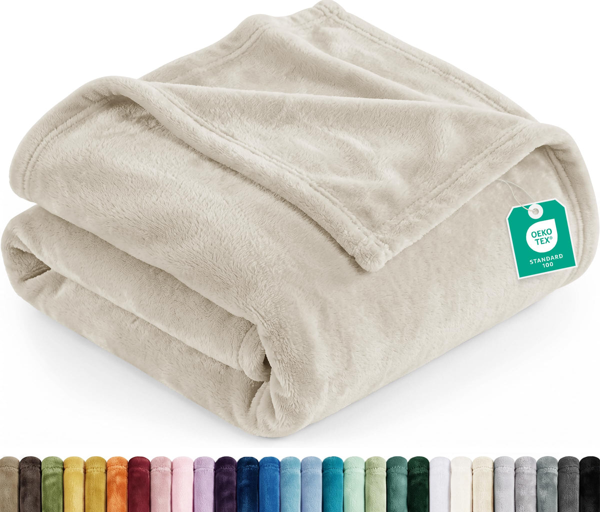 Utopia Bedding Ultra Soft Fleece Bed Blanket Throw Size Grey (50x60 Inches)
