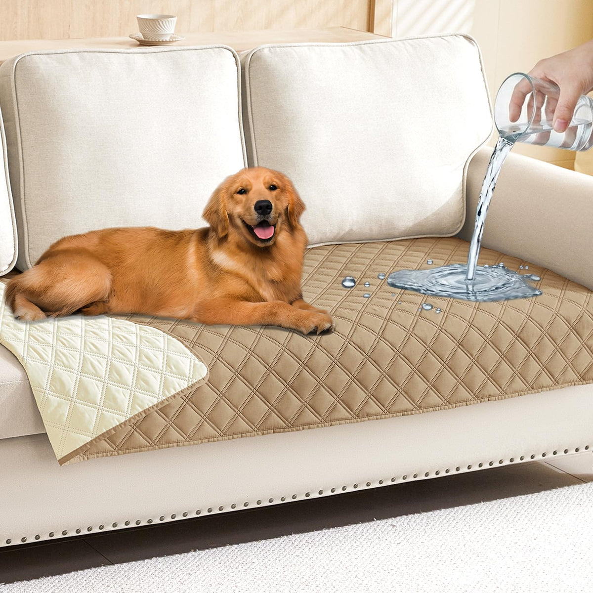 Smiry Waterproof Reversible Pet Couch Covers for Dogs