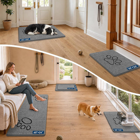 Bcoimo Chenille Doormats Absorb Moisture and Dirt 30*20, Muddy Mats for Dog
